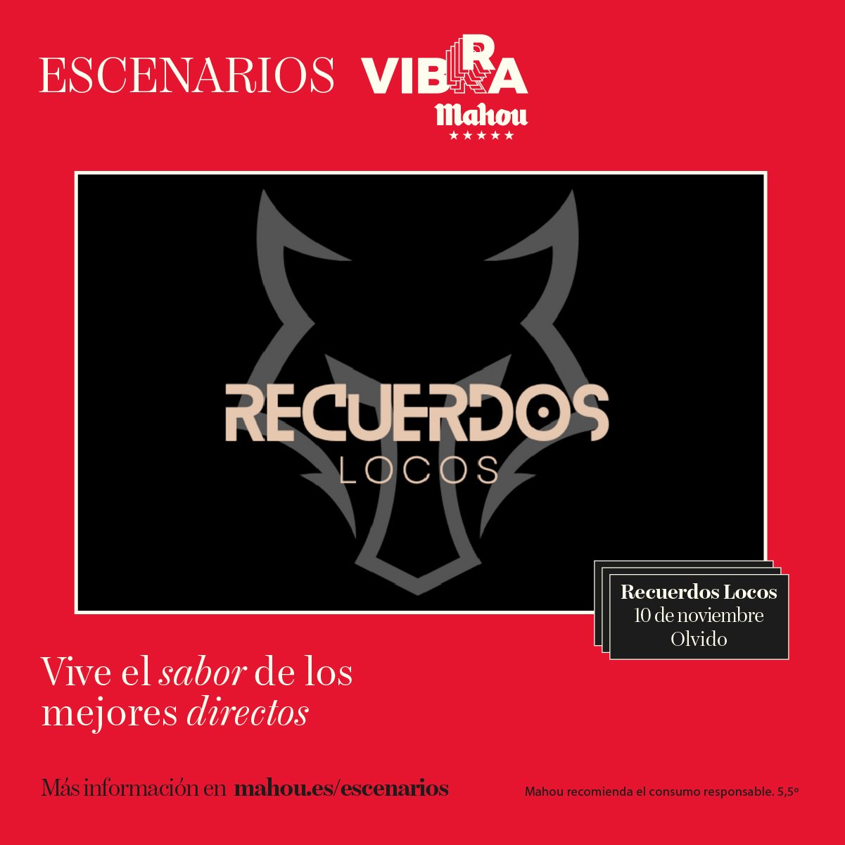 Escenarios Vibra Mahou ofrecerá un aluvión de conciertos durante el mes de noviembre