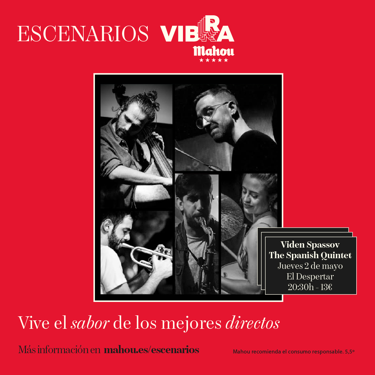 Escenarios Vibra Mahou ofrecerá hasta dieciséis conciertos durante el mes de mayo en las salas de Madrid