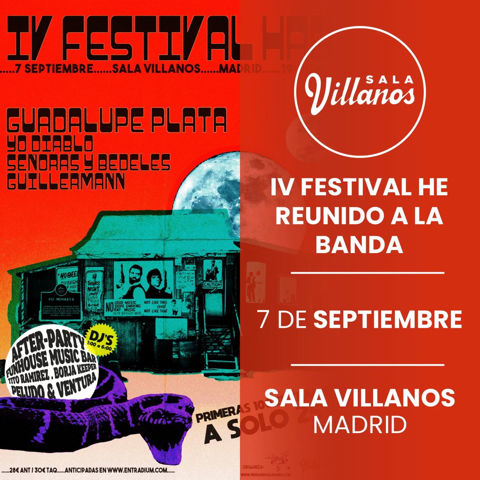 Guadalupe Plata, Señoras y Bedeles, Yo Diablo y Guillermann conforman el cartel del IV Festival He Reunido a la Banda